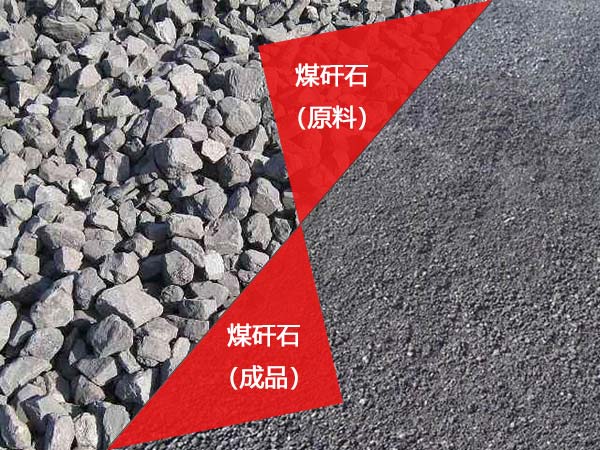 煤矸石破碎前后对比图 煤矸石破碎前后对比图