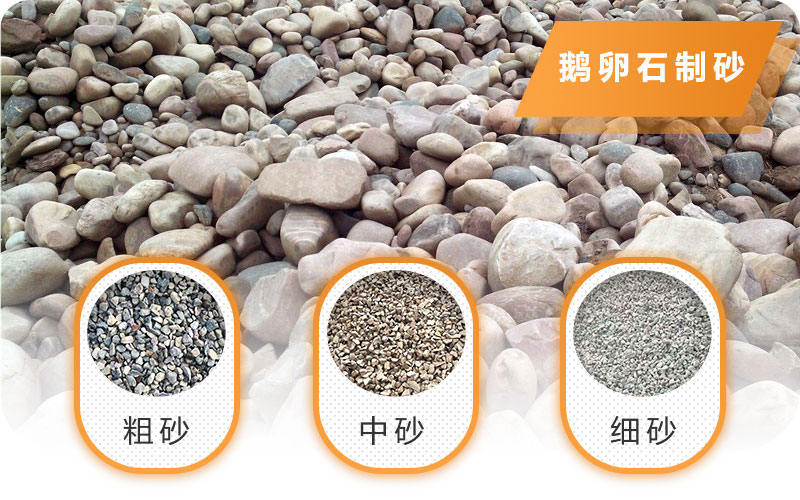 鹅卵石制砂前后物料对比 鹅卵石制砂前后物料对比